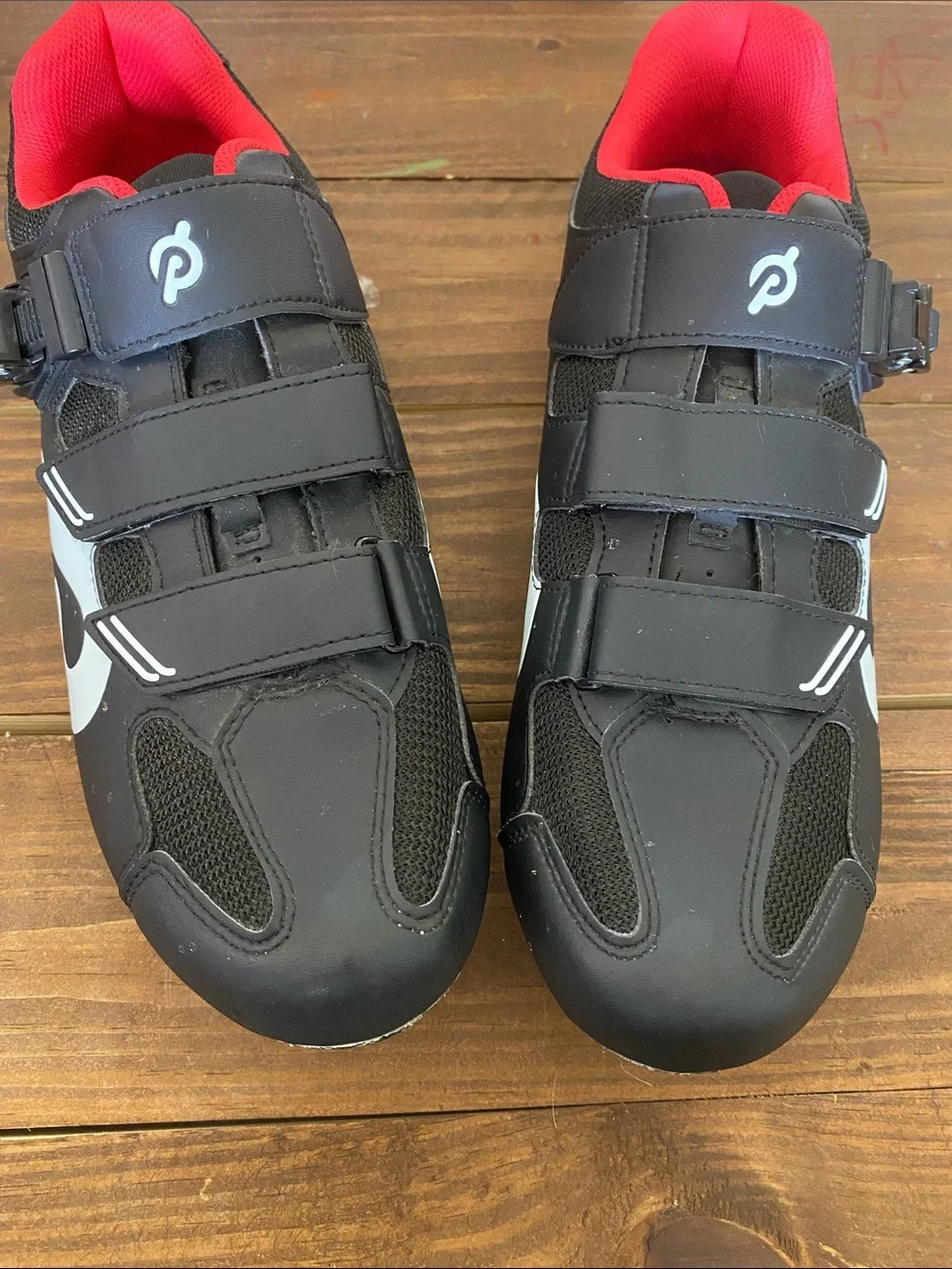 Peloton Men’s Black and Red Peloton Cycling Shoes with Secure Buckle